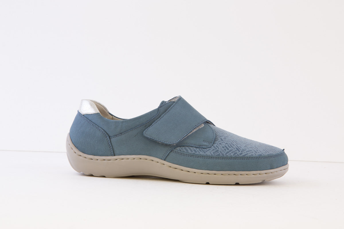 WALDLAUFER - 496H31 320 HENNI-COMFORT VELCRO SHOE - BLUE