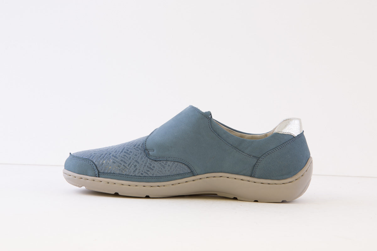 WALDLAUFER - 496H31 320 HENNI-COMFORT VELCRO SHOE - BLUE