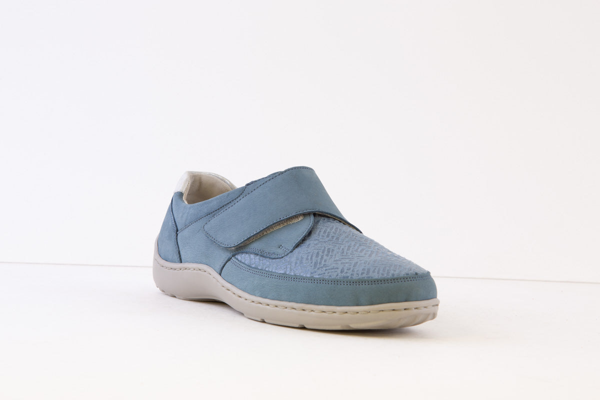 WALDLAUFER - 496H31 320 HENNI-COMFORT VELCRO SHOE - BLUE