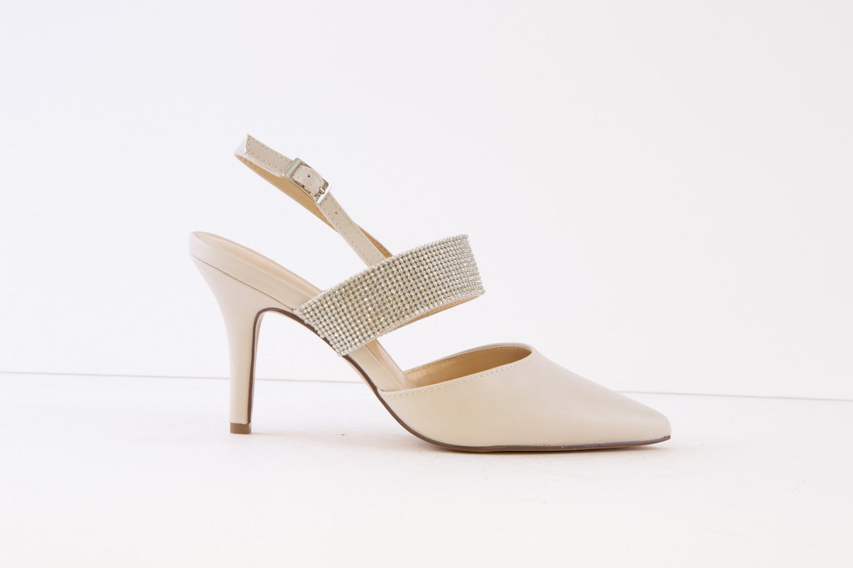 LOTUS - VIOLETTE SLING-BACK SHOE - CREAM DIAMANTE