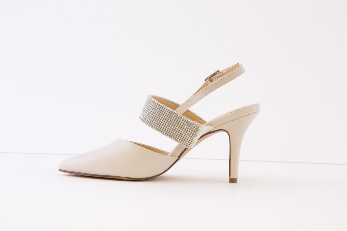 LOTUS - VIOLETTE SLING-BACK SHOE - CREAM DIAMANTE