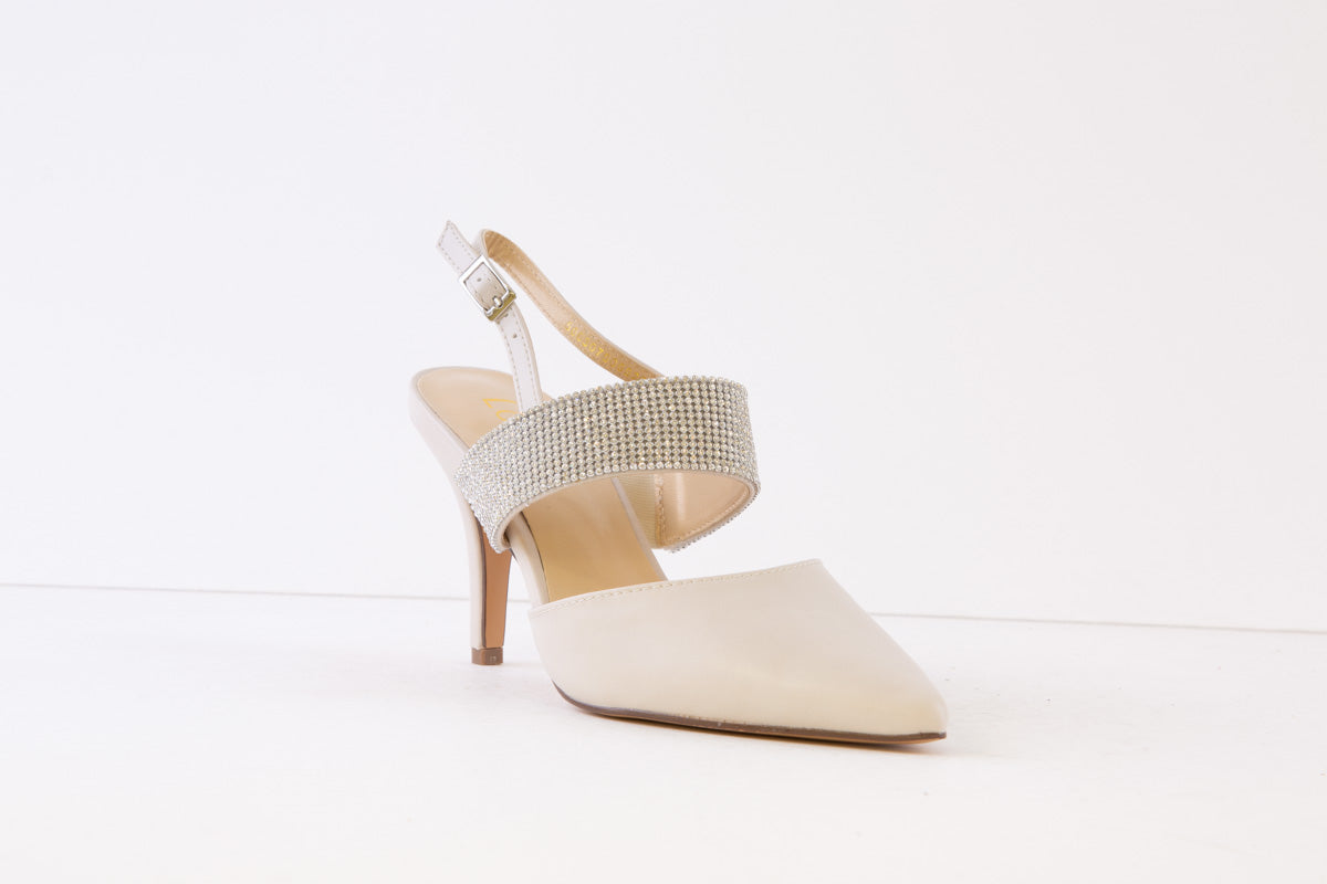 LOTUS - VIOLETTE SLING-BACK SHOE - CREAM DIAMANTE