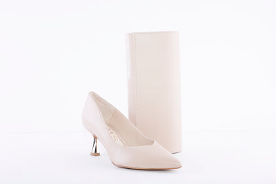 EMIS 6047 - MEDIUM HEEL DRESSY COURT SHOE - BEIGE