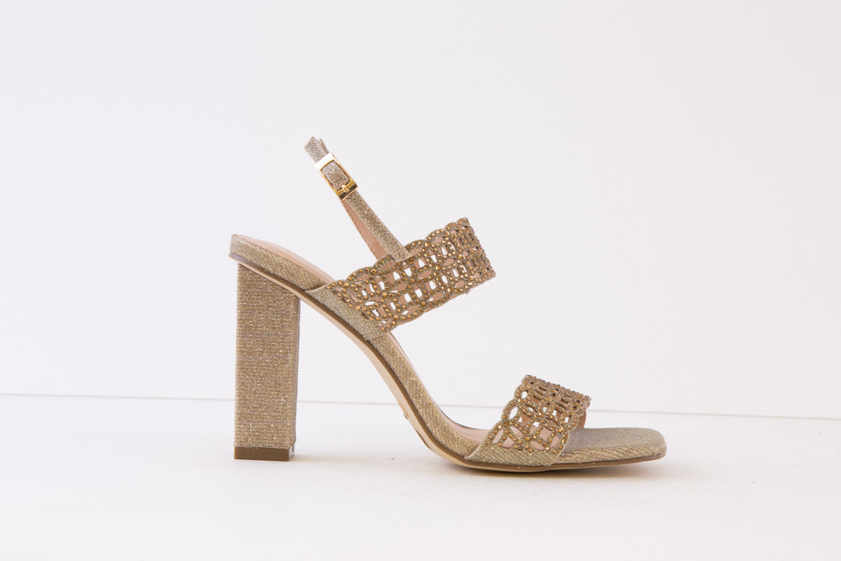 MENBUR - 23652 HIGH HEEL SANDAL - GOLD GLITTER