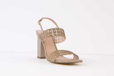 MENBUR - 23652 HIGH HEEL SANDAL - GOLD GLITTER