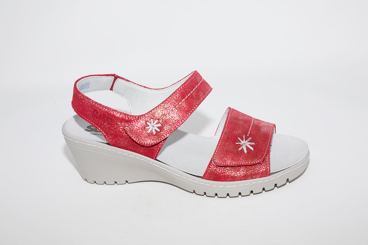 SUAVE - MEDIUM WEDGE COMFORT SANDAL - RED