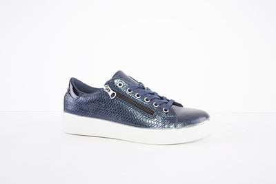 SPROX -547721 LACE/ZIP FLAT FASHION SHOE - NAVY