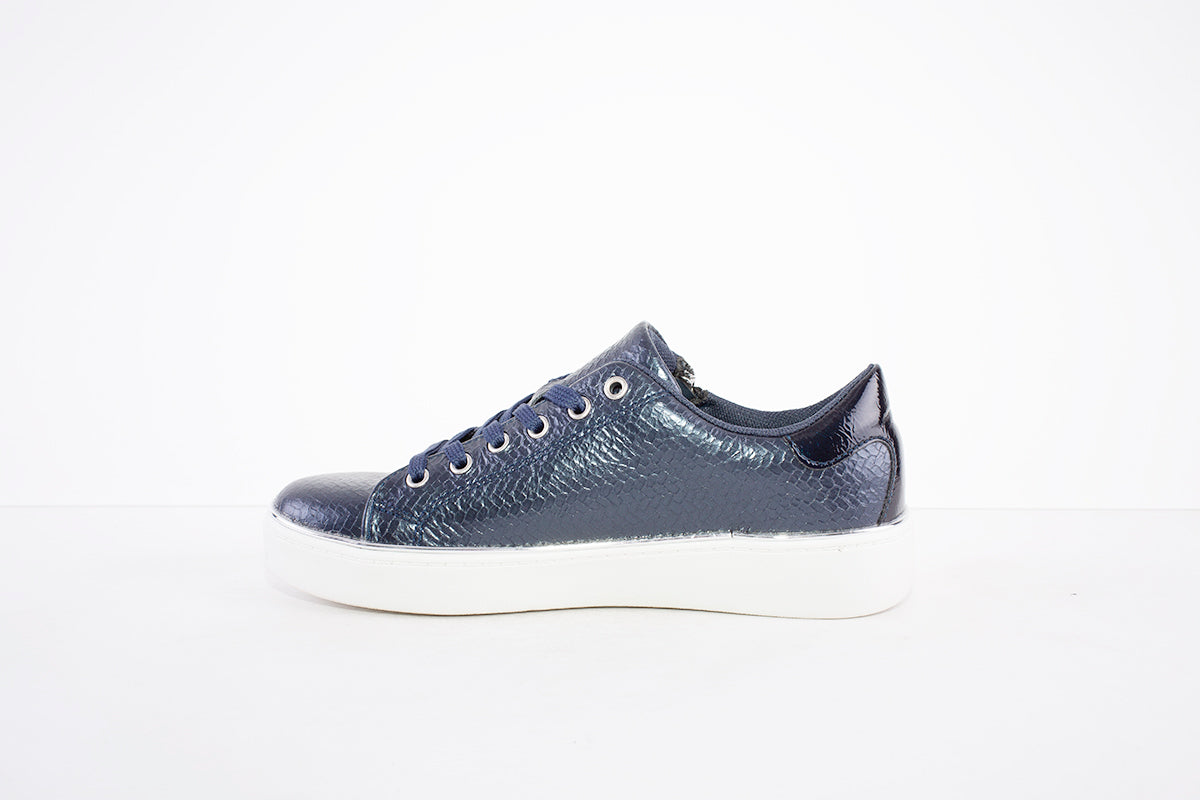 SPROX -547721 LACE/ZIP FLAT FASHION SHOE - NAVY