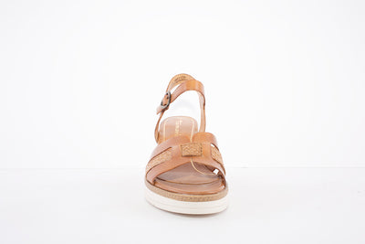 TAMARIS - 28243-305 MEDIUM WEDGE SANDAL - TAN