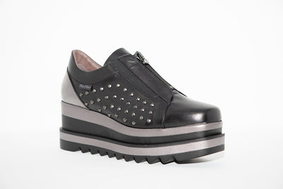 MARCO MOREO - L195 WEDGE SHOE - BLACK LEATHER