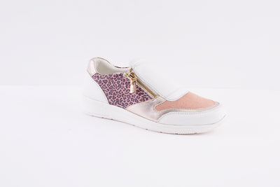 LOTUS - SIAN FLAT ZIP FASHION SHOE - PINK COMBI