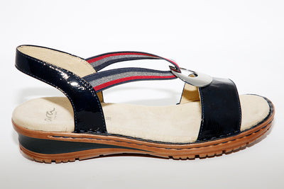 ARA - HAWAII FLAT SANDAL - NAVY PATENT