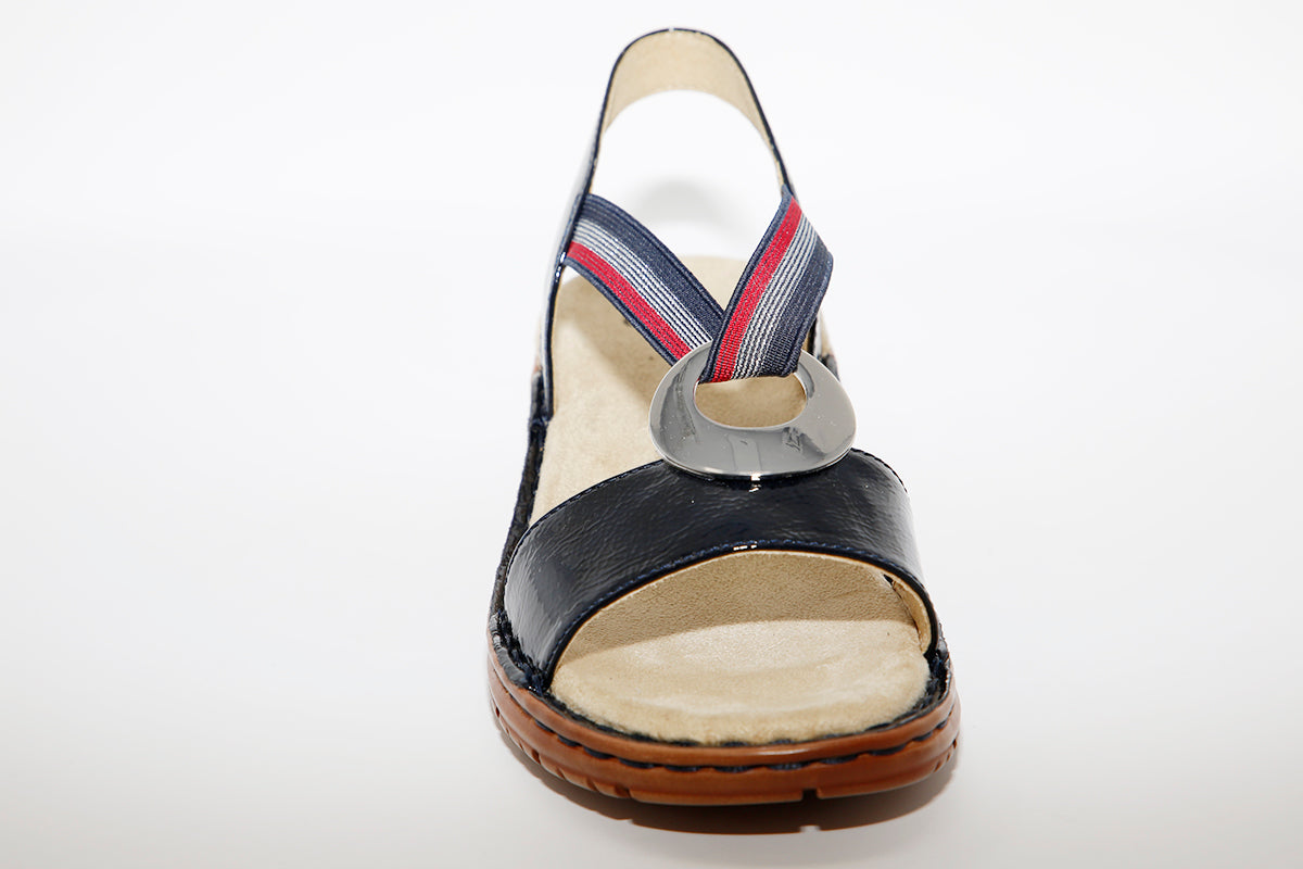 ARA - HAWAII FLAT SANDAL - NAVY PATENT