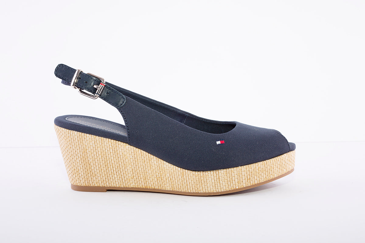 ICONIC ELBA-WEDGE SANDAL - NAVY