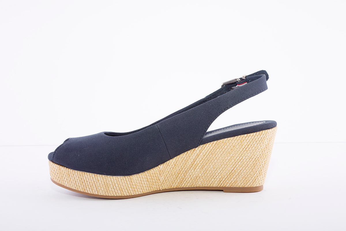 ICONIC ELBA-WEDGE SANDAL - NAVY