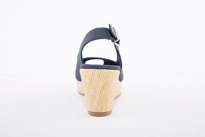 ICONIC ELBA-WEDGE SANDAL - NAVY