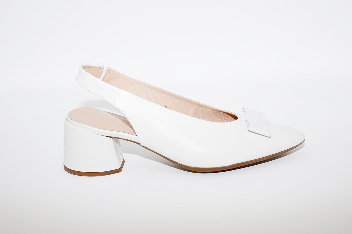 WONDERS - I-8003 HIGH HEEL SLING-BACK SHOE - OFF WHITE