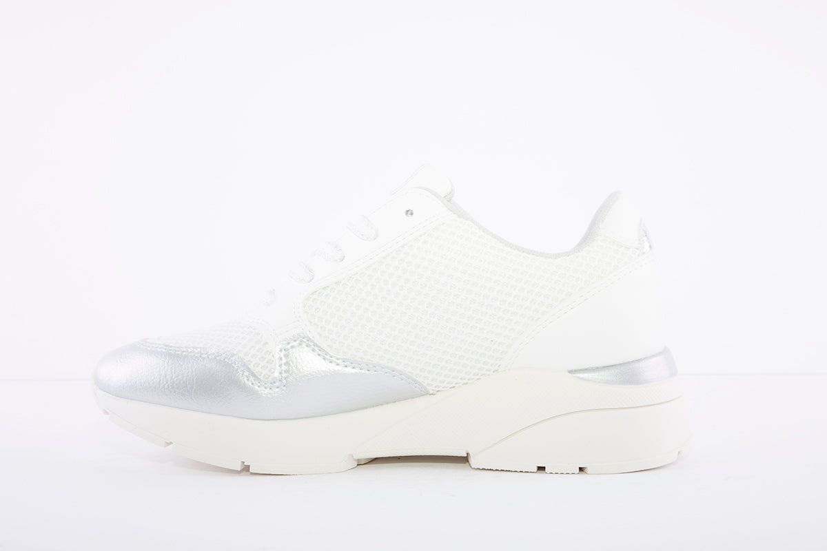 SPROX - WEDGE LACED TRAINER - WHITE/SILVER