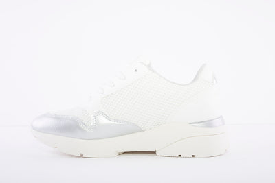SPROX - WEDGE LACED TRAINER - WHITE/SILVER