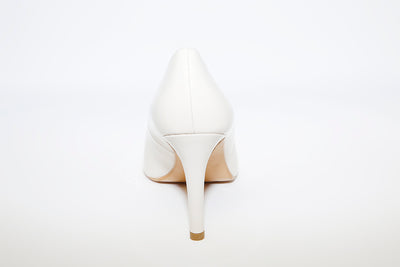 LODI - Rachel Cream Patent Heel Court Shoe