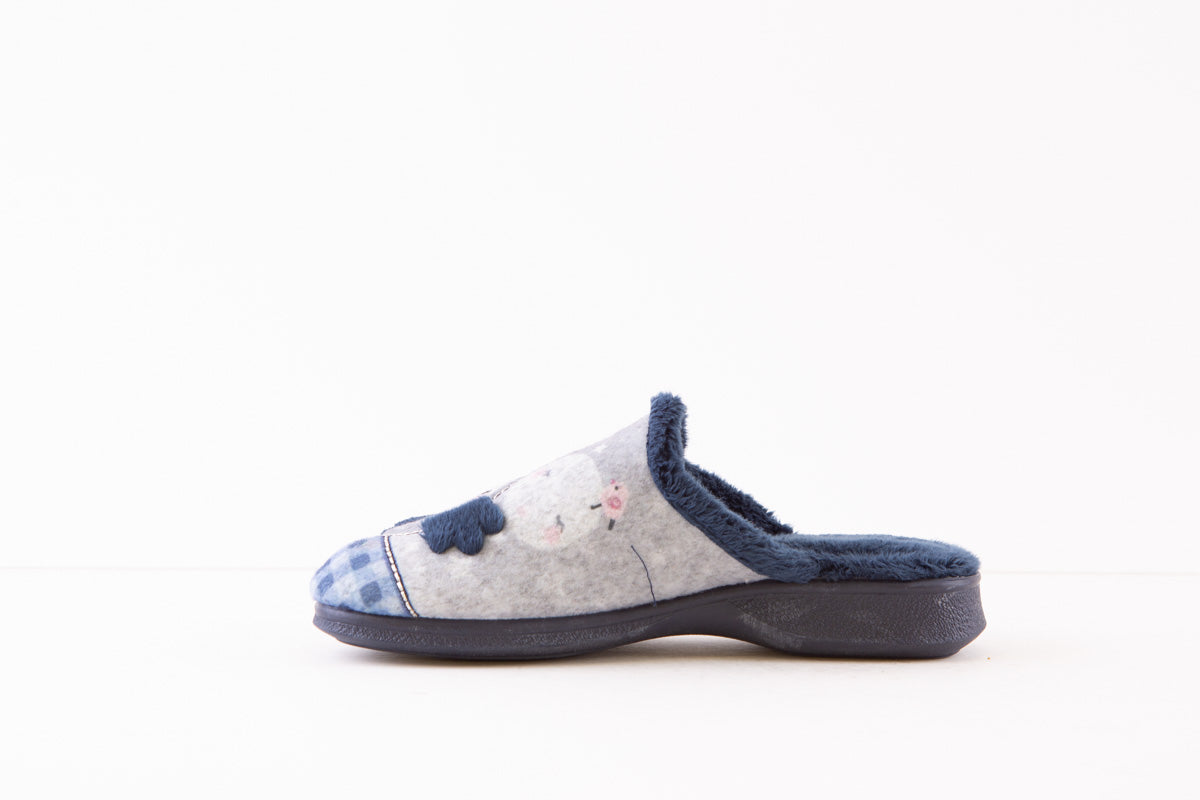 GARZON - 2809.279 FLAT MULE SLIPPER - NAVY – Victor Dwyer Ladies ...