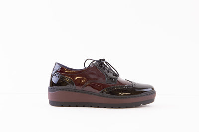 NOTTON - 0651 LACED COMFORT SHOE - BLACK/WINE