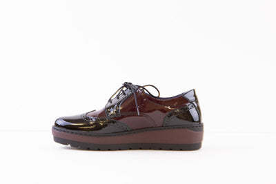 NOTTON - 0651 LACED COMFORT SHOE - BLACK/WINE