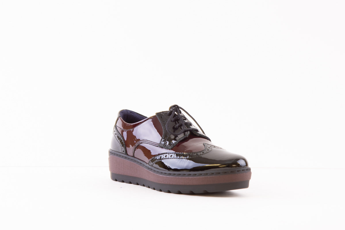 NOTTON - 0651 LACED COMFORT SHOE - BLACK/WINE