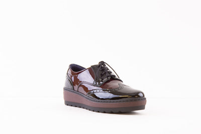 NOTTON - 0651 LACED COMFORT SHOE - BLACK/WINE