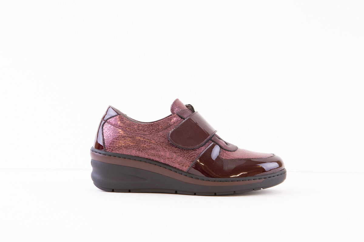 NOTTON - 0459 WEDGE COMFORT SHOE - WINE PATENT