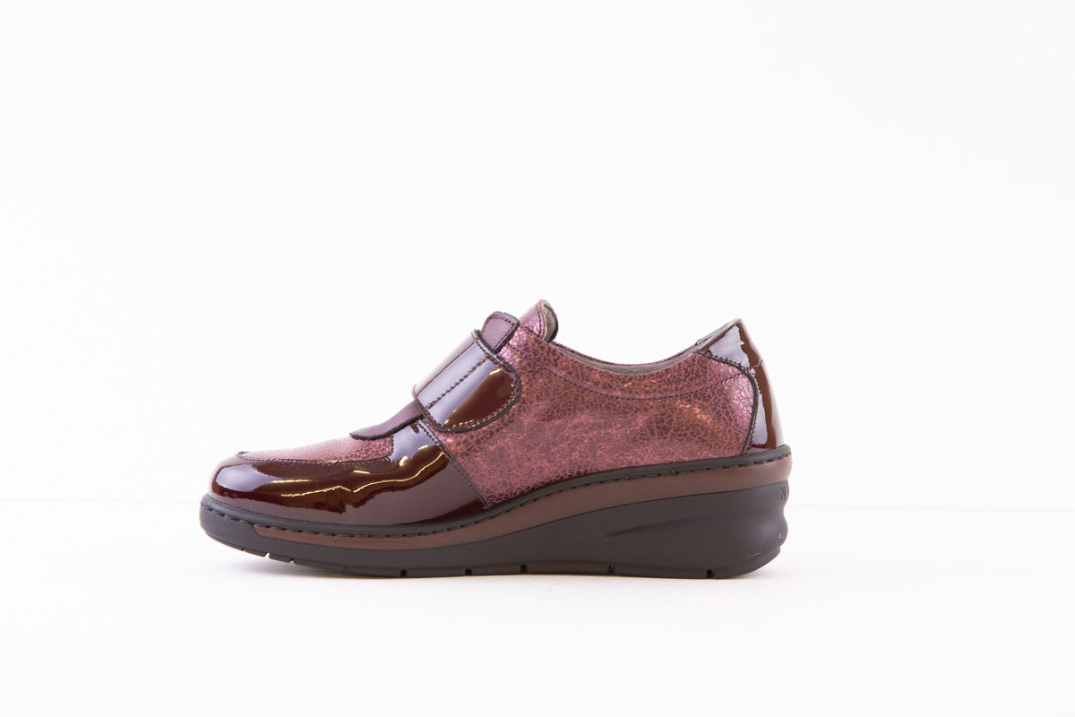 NOTTON - 0459 WEDGE COMFORT SHOE - WINE PATENT