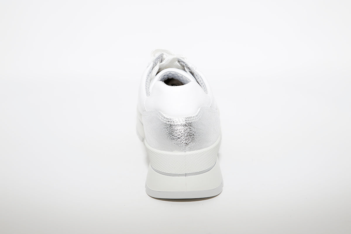 IMAC - LACED FLATFORM TRAINER - WHITE LEATHER