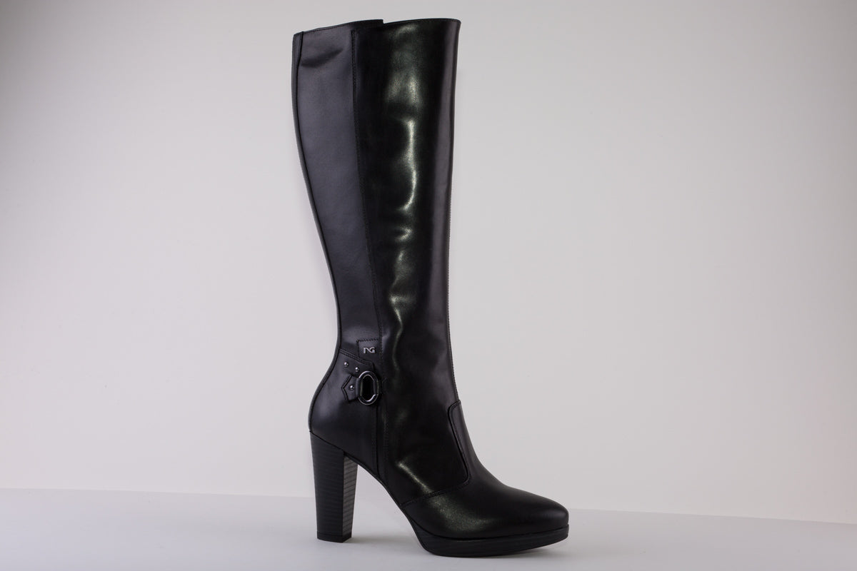 NeroGiardini - I205740D 100 HIGH HEEL LONG BOOT - BLACK LEATHER