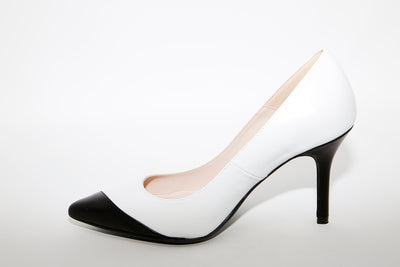 MARIAN - 3114 Leather High Heel White/Black Shoe