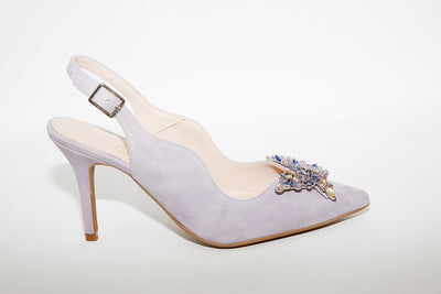 MARIAN - 3110 Lilac Suede Sling Back Heel Shoe