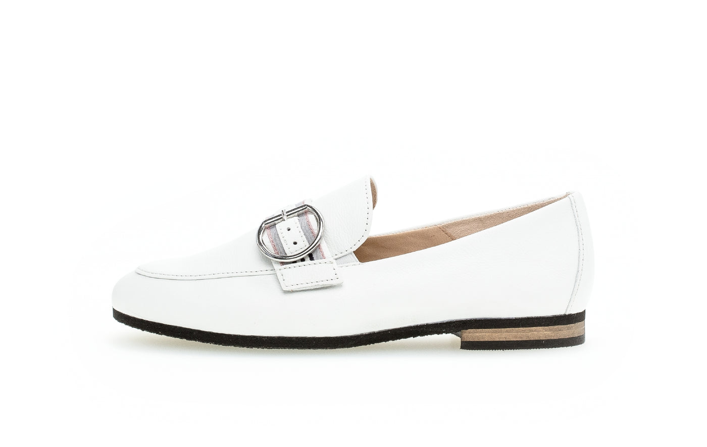 GABOR - 42.433.50 LOW HEEL LOAFER - WHITE LEATHER