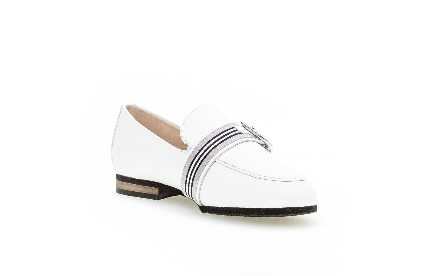 GABOR - 42.433.50 LOW HEEL LOAFER - WHITE LEATHER