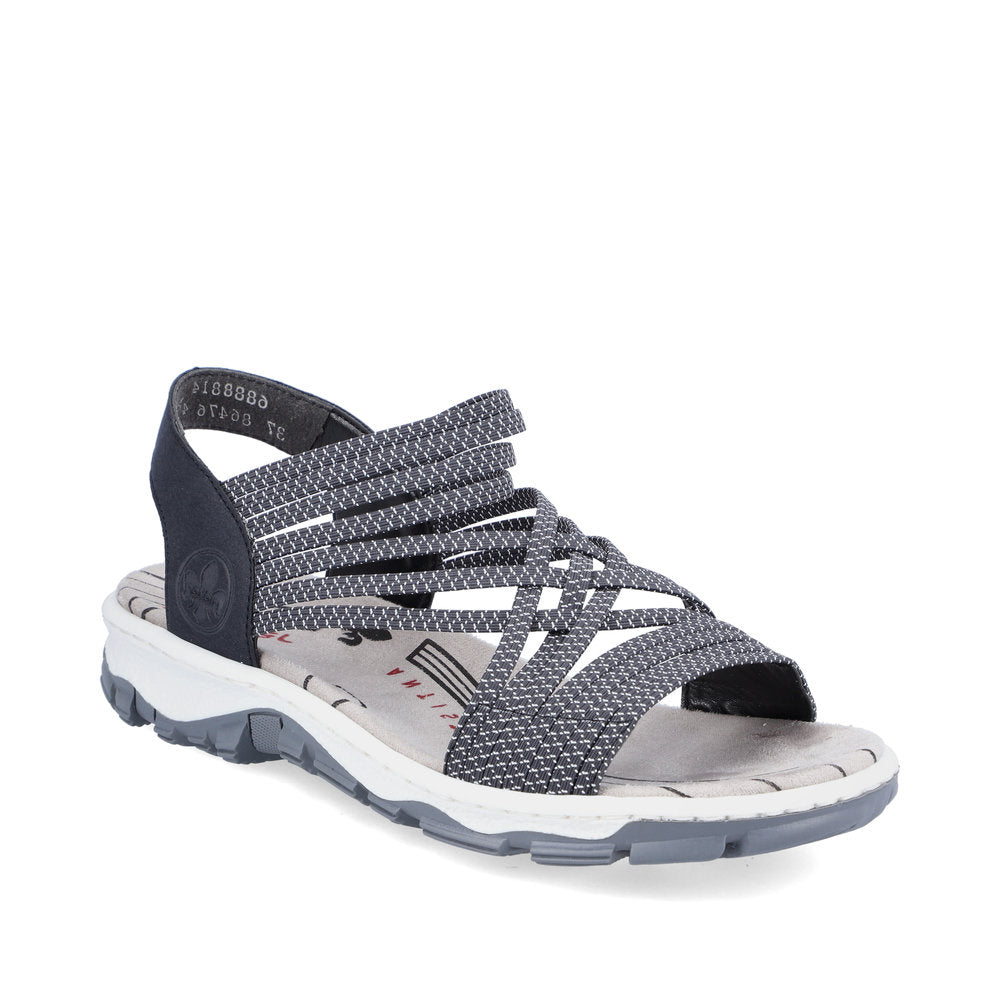 RIEKER - 68888-14 FLAT STRAP SANDAL - NAVY COMBI