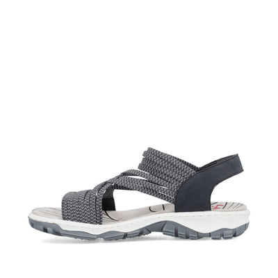 RIEKER - 68888-14 FLAT STRAP SANDAL - NAVY COMBI