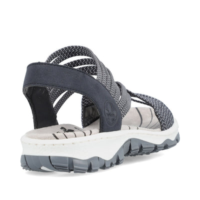 RIEKER - 68888-14 FLAT STRAP SANDAL - NAVY COMBI