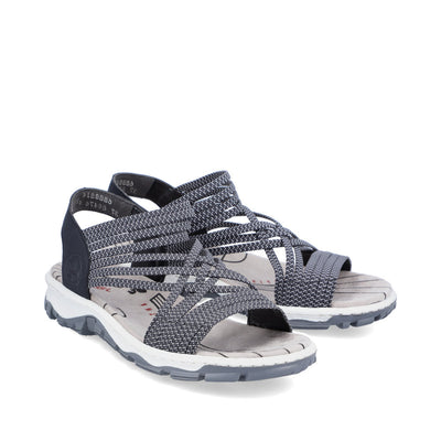 RIEKER - 68888-14 FLAT STRAP SANDAL - NAVY COMBI