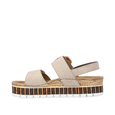 RIEKER - 69553-62 VELCRO FASHION SANDAL - BEIGE