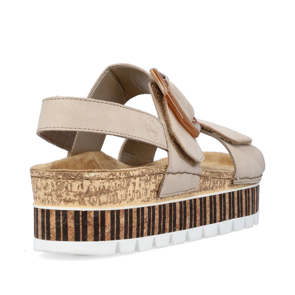 RIEKER - 69553-62 VELCRO FASHION SANDAL - BEIGE