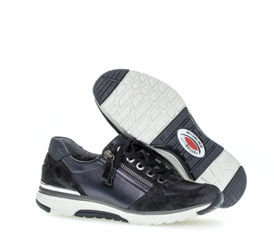 GABOR 76. 973.36 - LACED ROLLINGSOFT SHOE WITH ZIP - NAVY