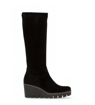 GABOR - 94.789.47 LONG MEDIUM WEDGE BOOT - BLACK