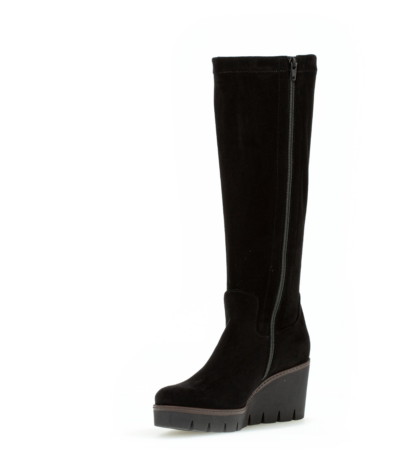 GABOR - 94.789.47 LONG MEDIUM WEDGE BOOT - BLACK