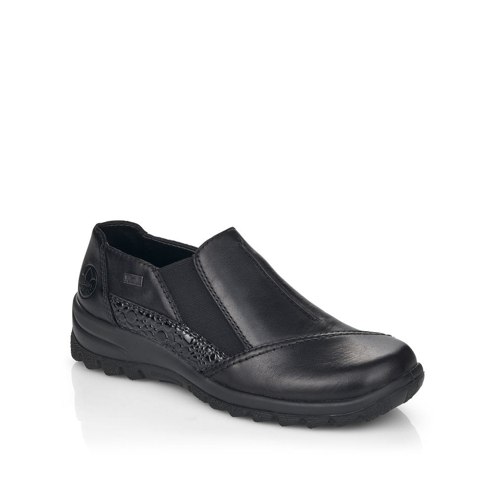 RIEKER - L7178-00 SLIP-ON COMFORT SHOE WITH ELASTICATED GUSSET - BLACK