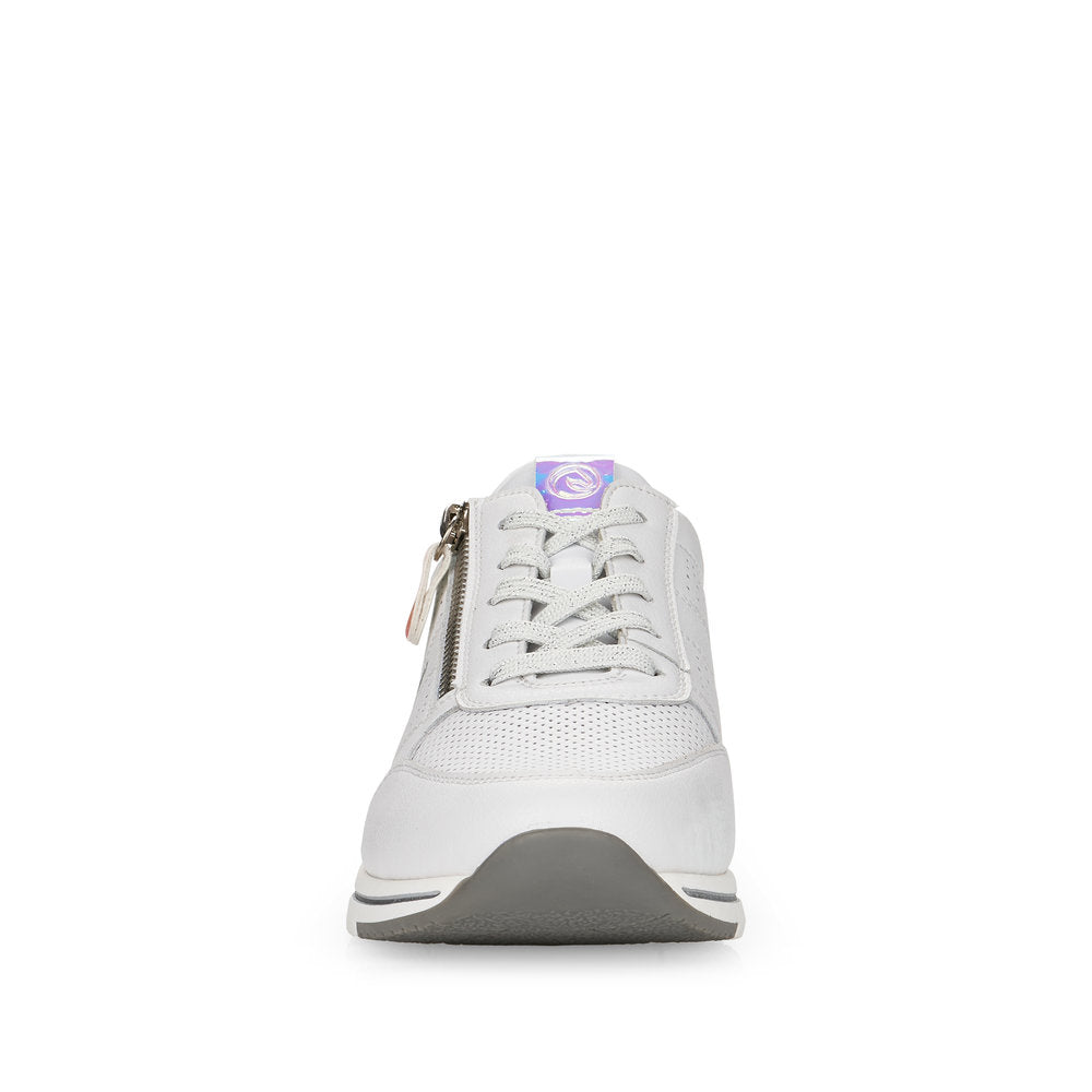 REMONTE R6705-80 - LACED/ZIP FASHION SHOE - WHITE SILVER