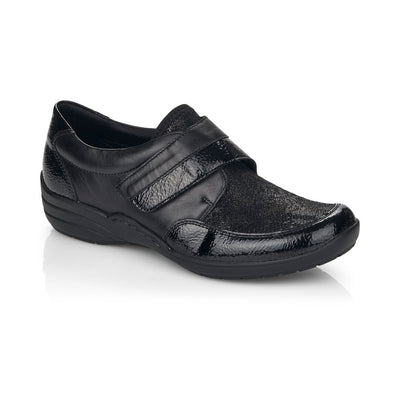 REMONTE - R7600-02 COMFORT VELCRO STRAP SHOE - BLACK