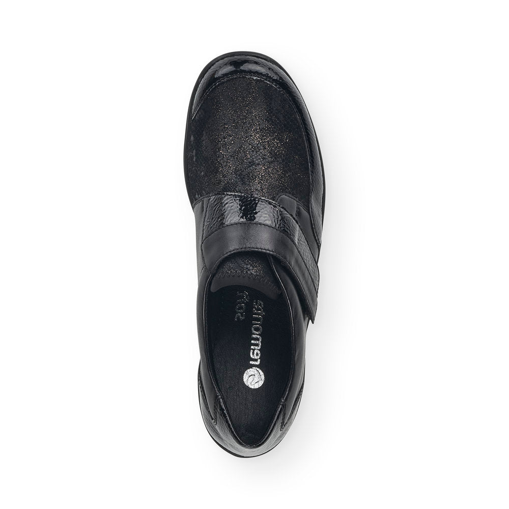 REMONTE - R7600-02 COMFORT VELCRO STRAP SHOE - BLACK